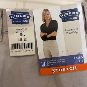 Vtg 90s Lee Jeans 10 L Vintage Khaki Denim High Rise Waist Mom Jeans Stretch NWT